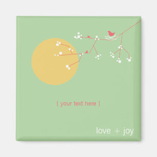 Aimant Simple minimaliste nidification Whimsical Oiseaux