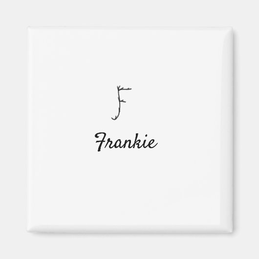 Aimant Simple minimum de monogramme noir lettre F ajouter (Devant)