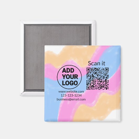 Aimant Simple minimum q r code ajouter logo code d'analys (Recto/Verso)