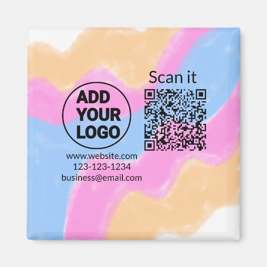 Aimant Simple minimum q r code ajouter logo code d'analys (Devant)