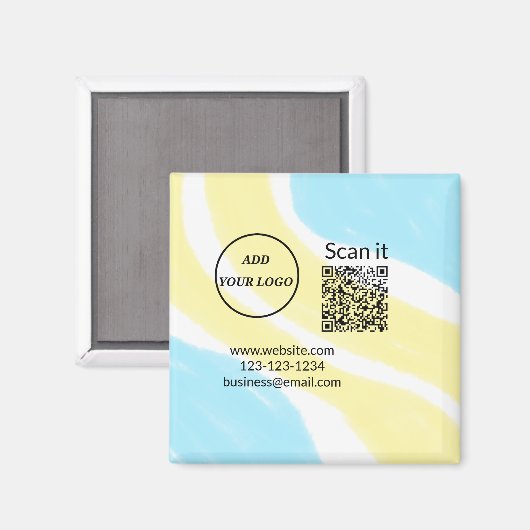 Aimant Simple minimum q r code ajouter logo code d'analys (Recto/Verso)