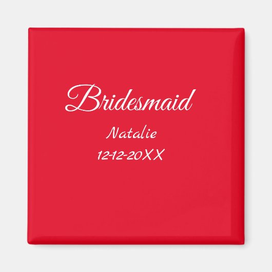 Aimant Simple minimum rose bridesmaid ajouter le nom de l (Devant)