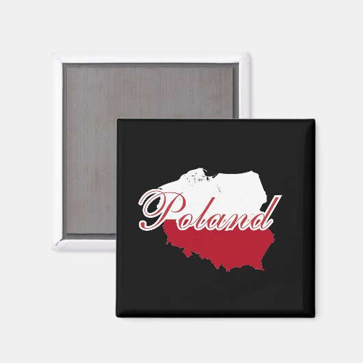Aimant Simple Modern Pologne Carte du drapeau Souvenir (Recto/Verso)
