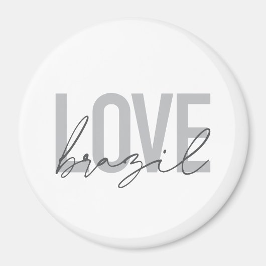 Aimant Simple, moderne, urbain, design cool Love Brazil (Devant)