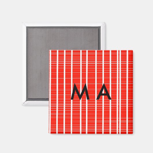 Aimant Simple monogramme ajouter votre nom lettre man min (Recto/Verso)