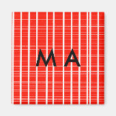 Aimant Simple monogramme ajouter votre nom lettre man min (Devant)