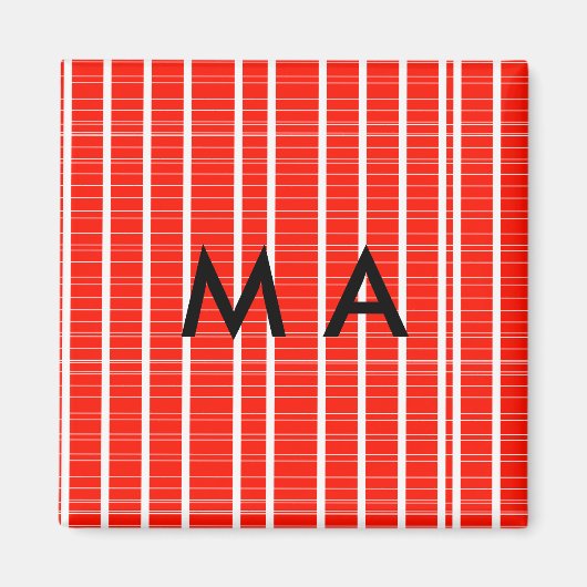 Aimant Simple monogramme ajoutez votre nom lettre homme m (Devant)