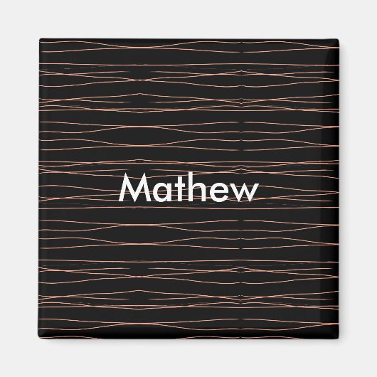 Aimant Simple monogramme ajoutez votre nom lettre homme m (Devant)