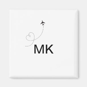 Aimant Simple monogramme minimaliste ajouter du texte avi