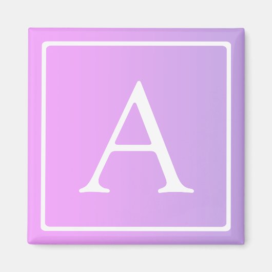 Aimant Simple Monogramme | Ombré Rose/Violet Subtil (Devant)