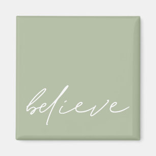 Aimant Simple Motivation Croire Script Sage Vert