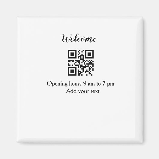 Aimant Simple ouverture de bienvenue code-barres QR ajout (Devant)