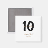 Aimant simple personnalisé 10 ans nom date (Recto/Verso)