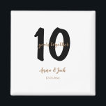 Aimant simple personnalisé 10 ans nom date<br><div class="desc">conception</div>