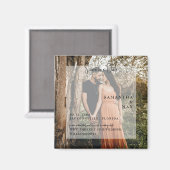 Aimant Simple Photo de Couple Moderne Enregistrer la Date (Recto/Verso)