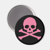 Aimant SImple Pink Skull and Crossbones (Recto/Verso)