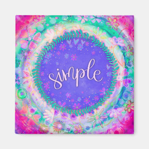 Aimant Simple rose Joli Floral Colorful Inspirivé