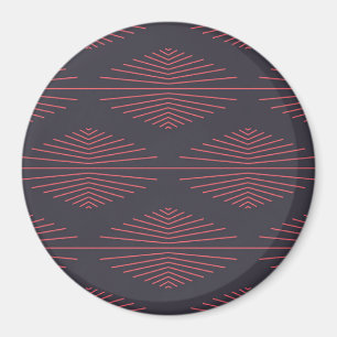 Aimant Simple, rouge, motif traditionnel avec lignes