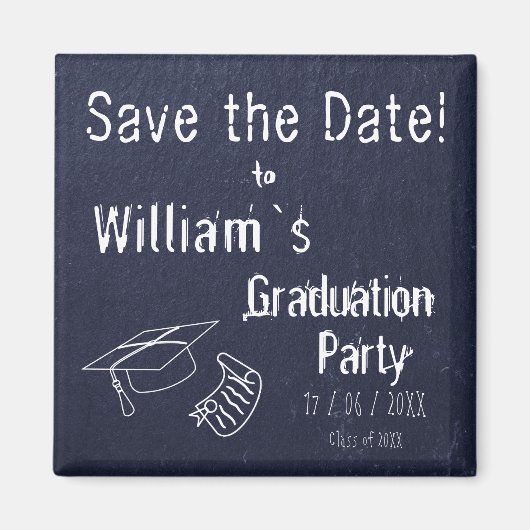 Aimant Simple Rustique Bleu Pierre Graduation (Devant)