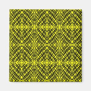 Aimant Simple Scribble Carreaux miroir Jaune