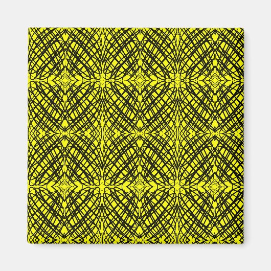 Aimant Simple Scribble | Carreaux miroir | Jaune | (Devant)