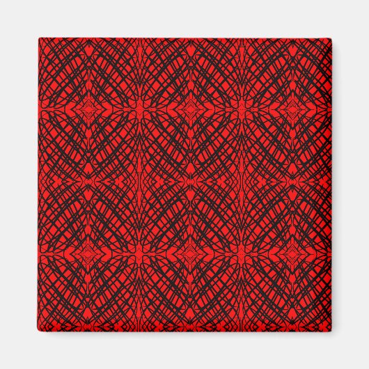 Aimant Simple Scribble | Carreaux miroir | Rouge | (Devant)