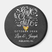 Aimant Simple Script Chalkboard Gold Heart Enregistrer la (Devant)