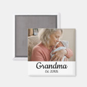 Aimant Simple Script Grandma Est. Year (Recto/Verso)