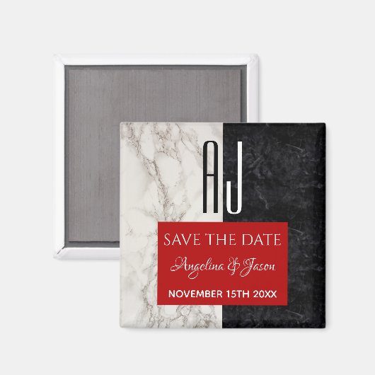 Aimant Simple Typographie Mariage Enregistrer La Date (Recto/Verso)
