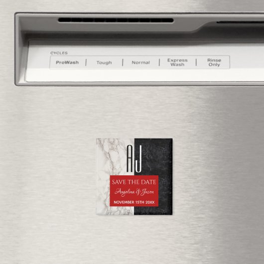 Aimant Simple Typographie Mariage Enregistrer La Date (In Situ (Lave-vaisselle))