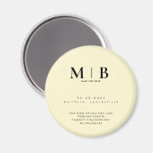 Aimant Simple Yellow Monogram Wedding Save the Date (Recto/Verso)