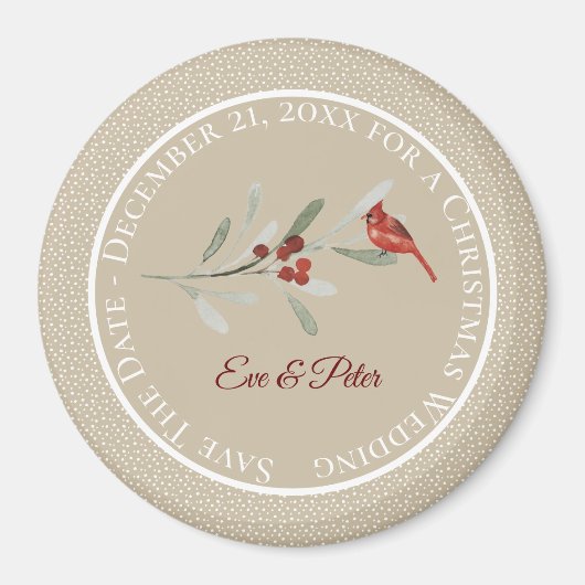 Aimant Simples hivers/Enregistrer la date/le Mariage (Devant)