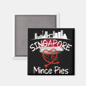 Aimant Singapour aime Mince Pies Cityscape (Recto/Verso)