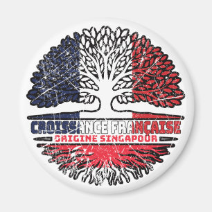 Aimant Singapour Français de Singapour France Arbre Racin