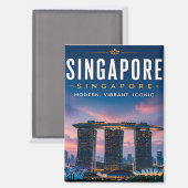 Aimant 🌆 Singapour Skyline Moderne Décoration de Maison  (Recto/Verso)