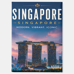 Aimant 🌆 Singapour Skyline Moderne Décoration de Maison 