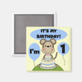 Aimant Singe Anniversaire Garçon 1er (Recto/Verso)