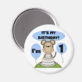 Aimant Singe Anniversaire Garçon 1er (Recto/Verso)