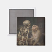 Aimant Singe avant un squelette (par Gabriel von Max) (Recto/Verso)