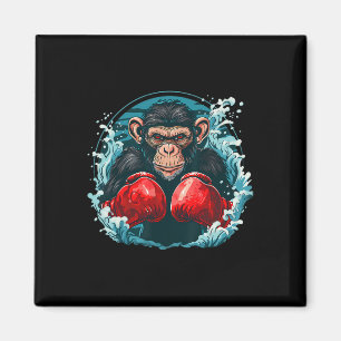 Aimant Singe Boxer Avec Gants Boxer Kickboxing Funny B