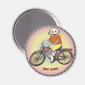 Aimant Singe chaussette bicyclette (Recto/Verso)