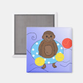 Aimant Singe dans la piscine (Recto/Verso)