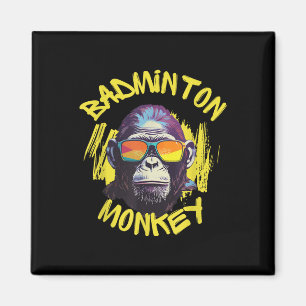 Aimant Singe de badminton avec raquette navette jungle sp