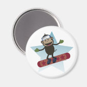 Aimant singe de snowboard (Recto/Verso)
