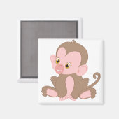 Aimant Singe du bébé souriant (Recto/Verso)