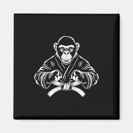 Aimant Singe karaté Dessin Kickboxing Jiu-jitsu Mma Mar (Devant)