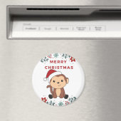 Aimant Singe Noël Neige Hiver Animaux Singes Magne (In Situ (Lave-vaisselle))