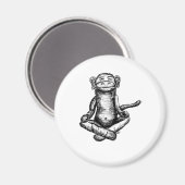 Aimant singe zen à encre noire (Recto/Verso)