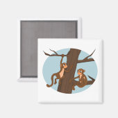 Aimant Singes escalade l'arbre dessin animé (Recto/Verso)