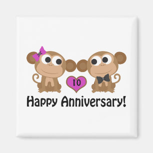 Aimant Singes heureux d'anniversaire